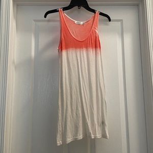 OMGirl Womens Sleeveless Ombre Athletic Yoga Tank Top Size L White Orange